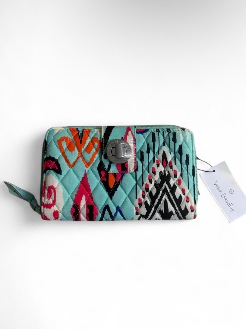 Vera Bradley Teal Quilted Zip Wallet